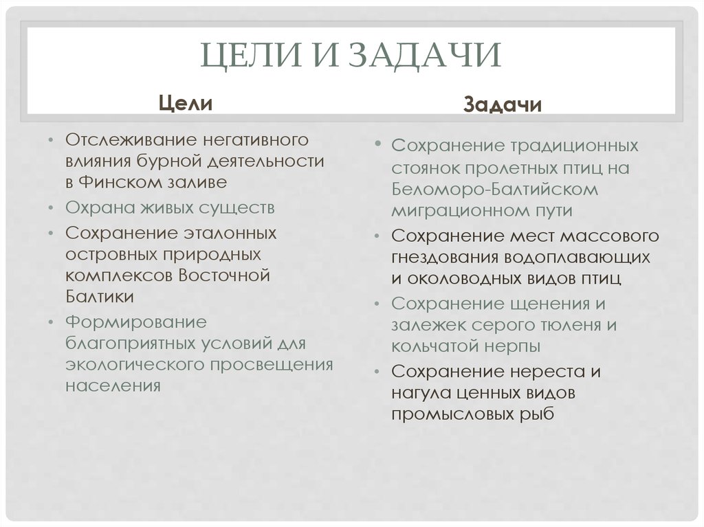 Цели и задачи