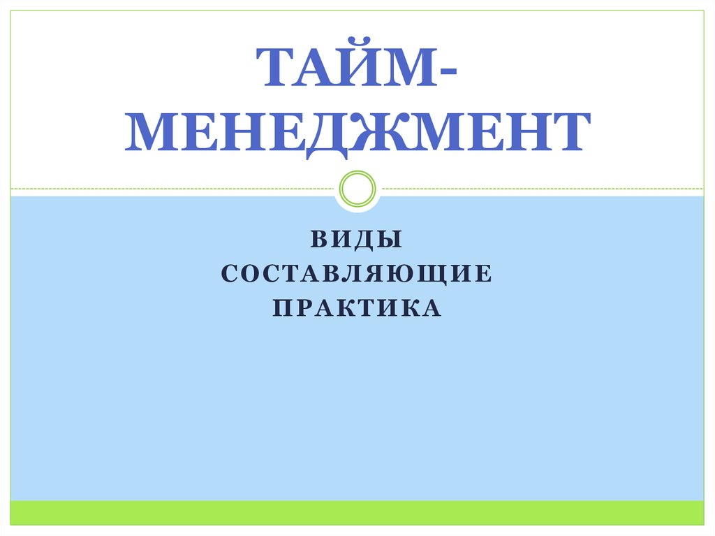 Тайм-менеджмент. Виды, составляющие, практика - презентация онлайн