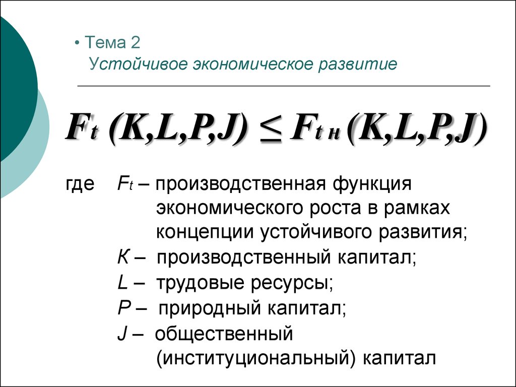 Условия устойчивого экономического роста