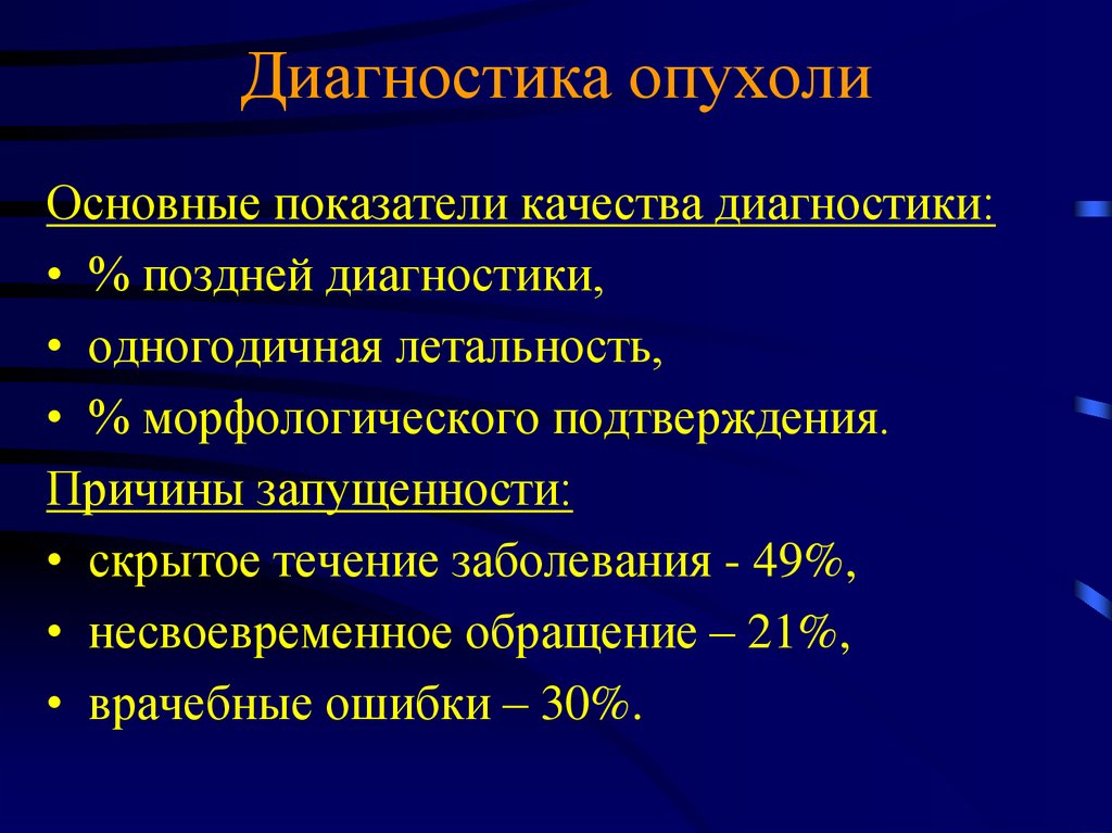 Диагностика онкологических заболеваний презентация