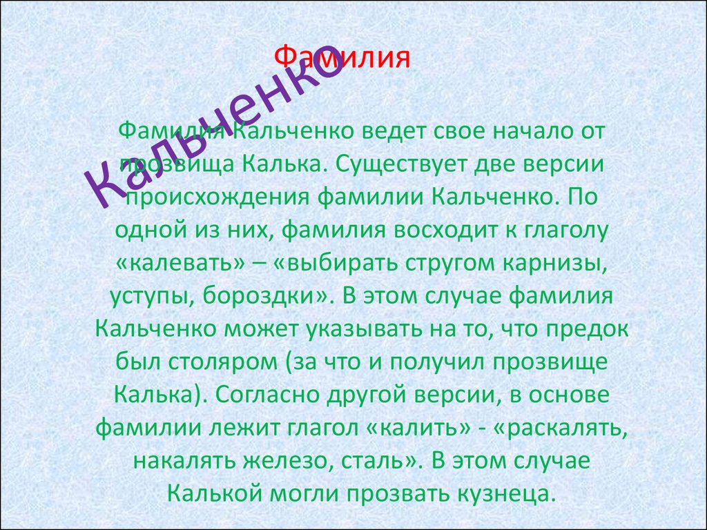 Города фамилия происхождение