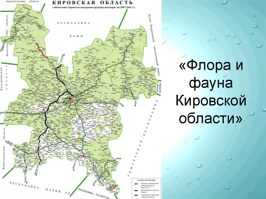 Карта федеральные дороги кировской области