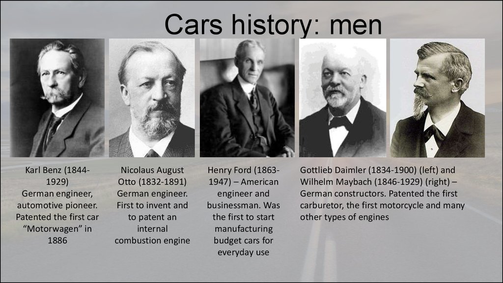 Cars history: men