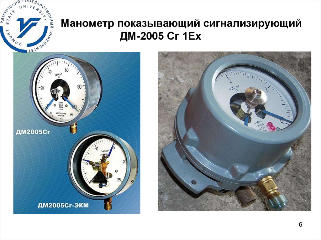 Манометр показывающий сигнализирующий ДМ-2005 Сг 1Ex