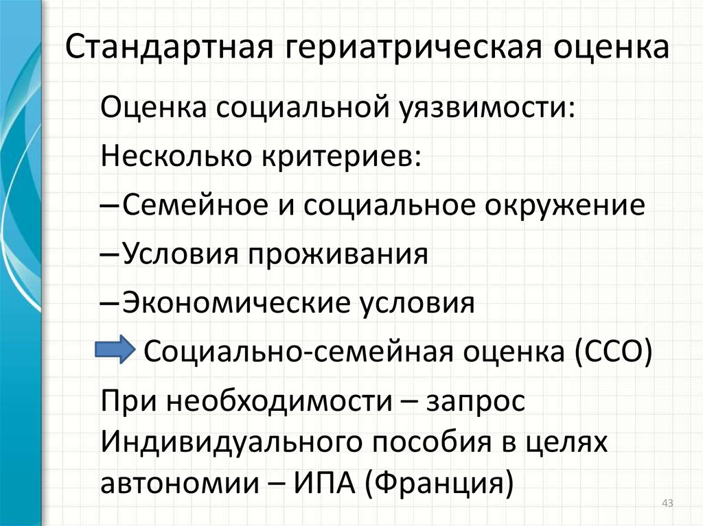 Карта гериатрической оценки пациента