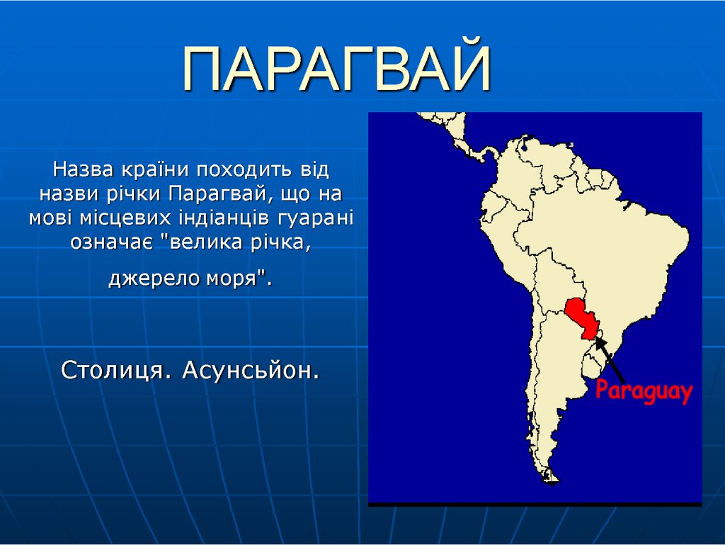 Парагвай презентация для детей