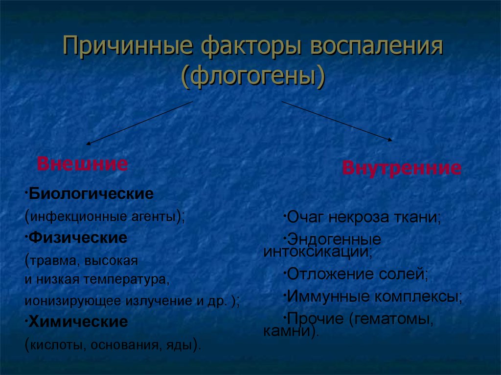 Эндогенные факторы. Эндогенные факторы воспаления. Экзогенные факторы воспаления. Биологические факторы воспаления.