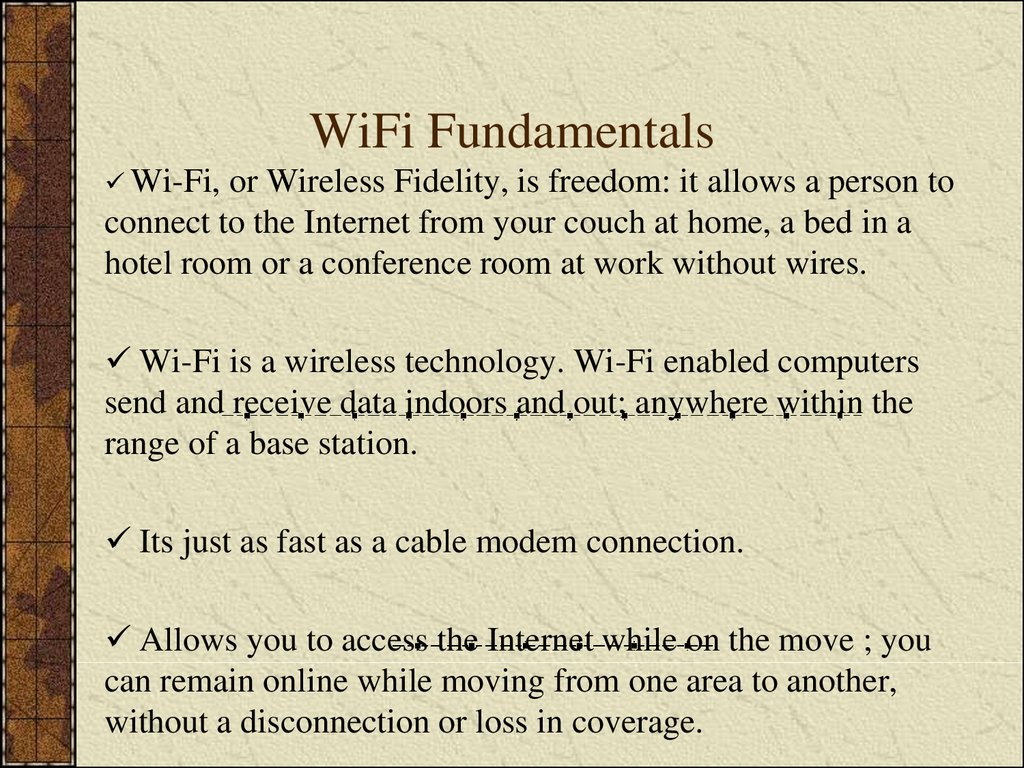 WiFi Fundamentals
