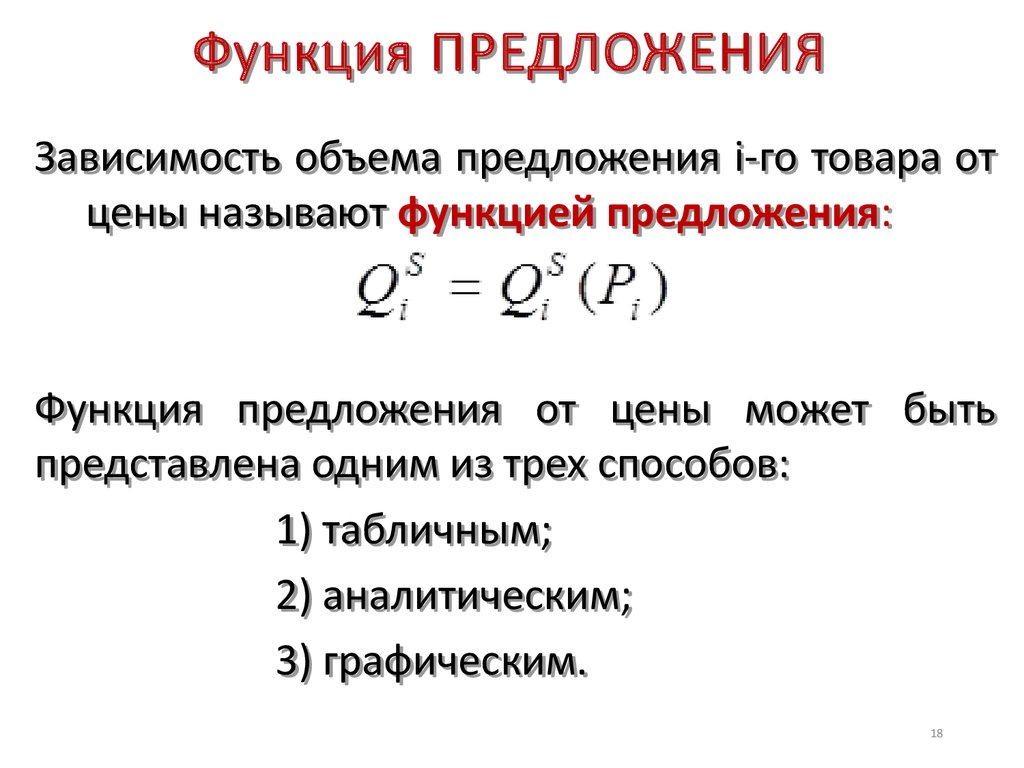 Функции предложения в русском