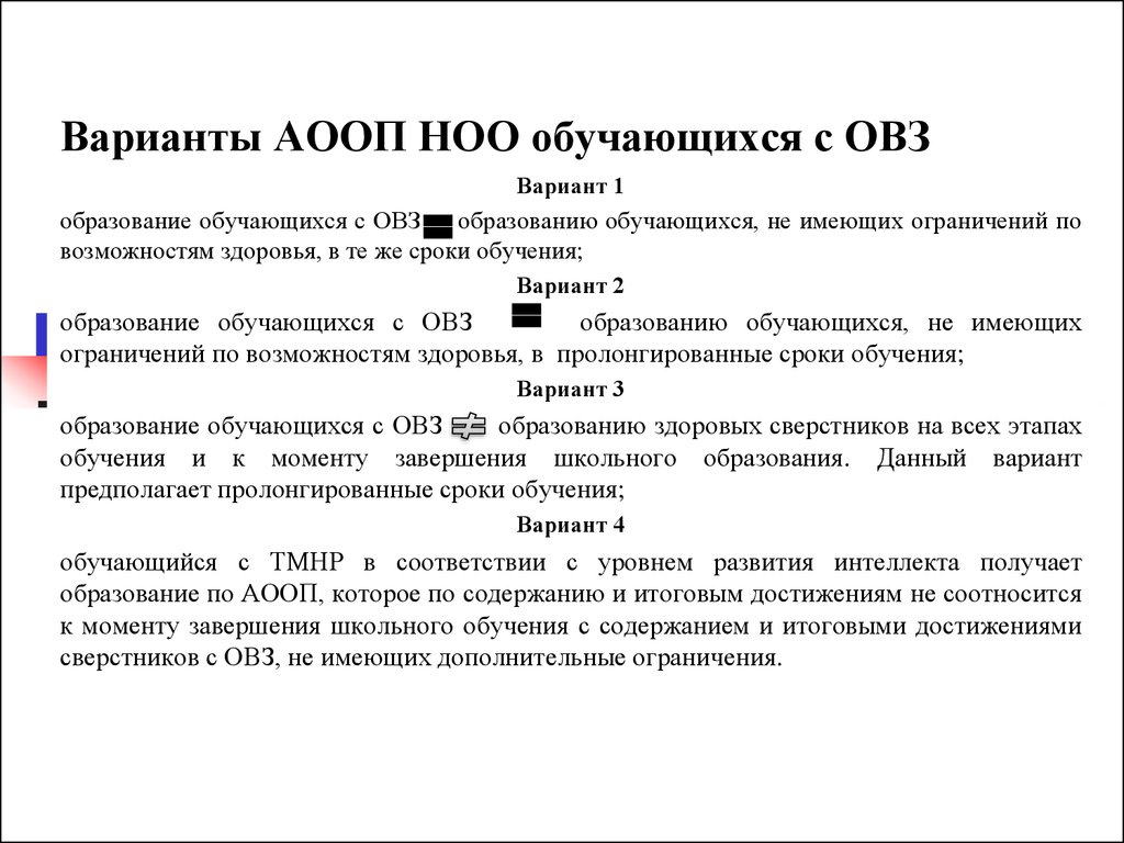 Вариант адаптированных образовательных. Вариант 1 ФГОС НОО ОВЗ. 1 Вариант ФГОС НОО обучающихся с ОВЗ. Варианты обучения АООП. Варианты АООП НОО обучающихся с ОВЗ.