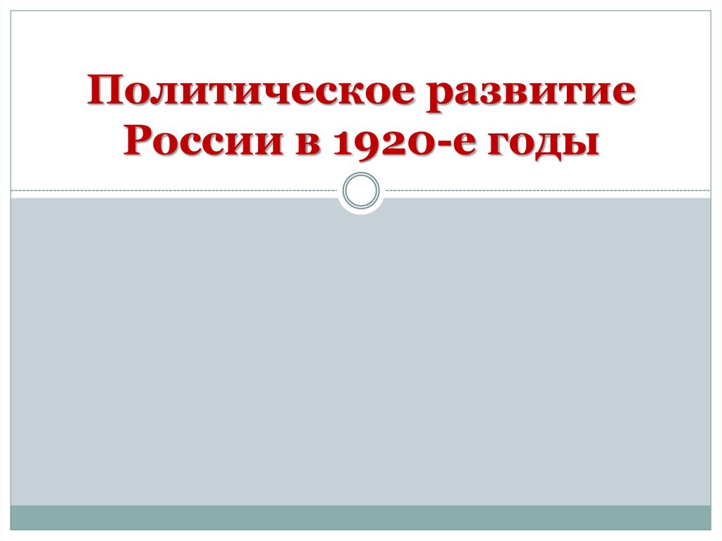 Политическое развитие в 1920 е гг презентация