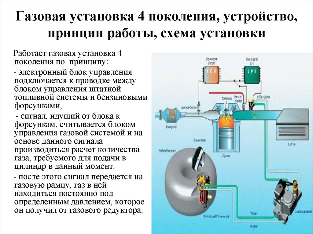 Газовая установка 4 поколения, устройство, принцип работы, схема установки