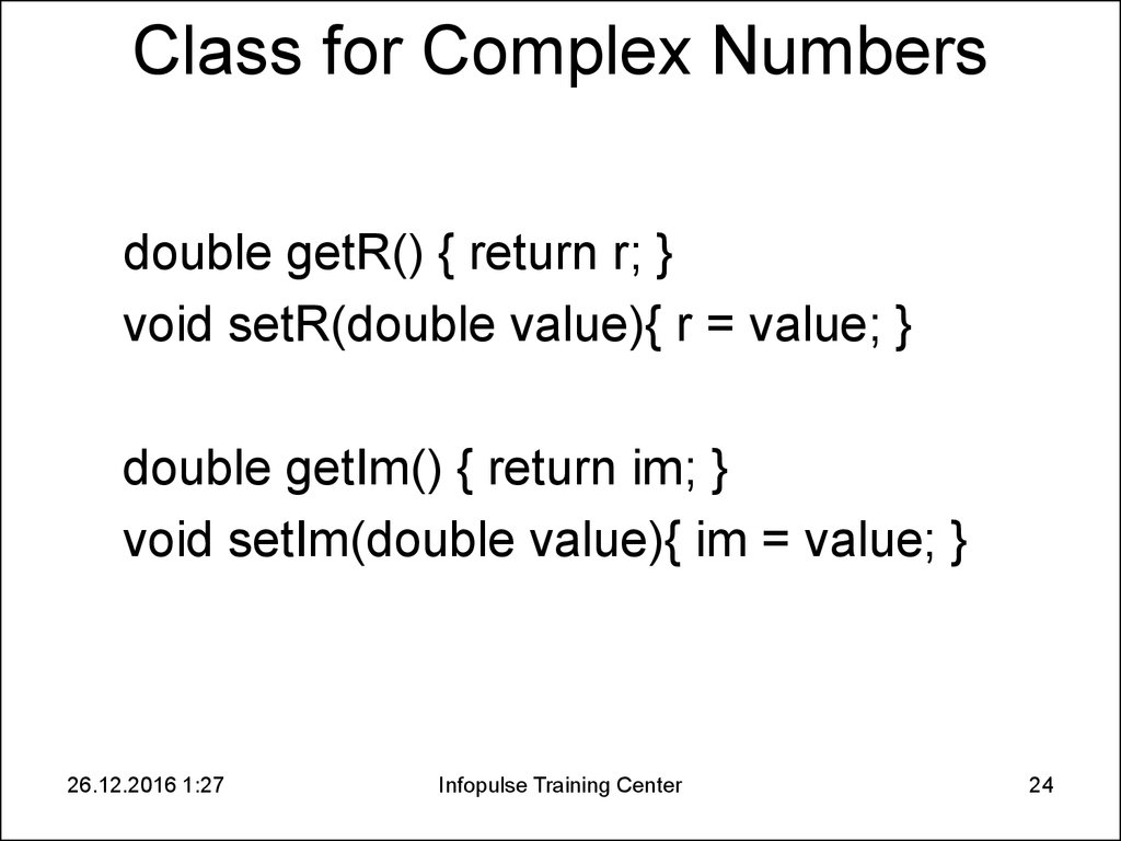 Class for Complex Numbers