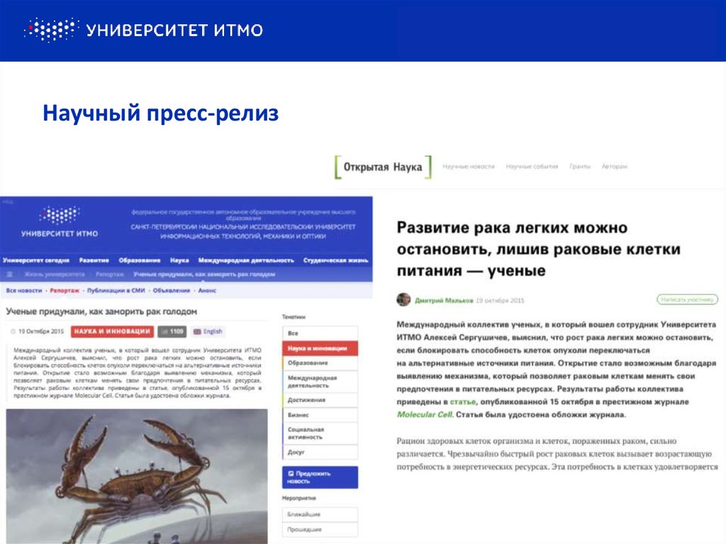 Научный пресс-релиз