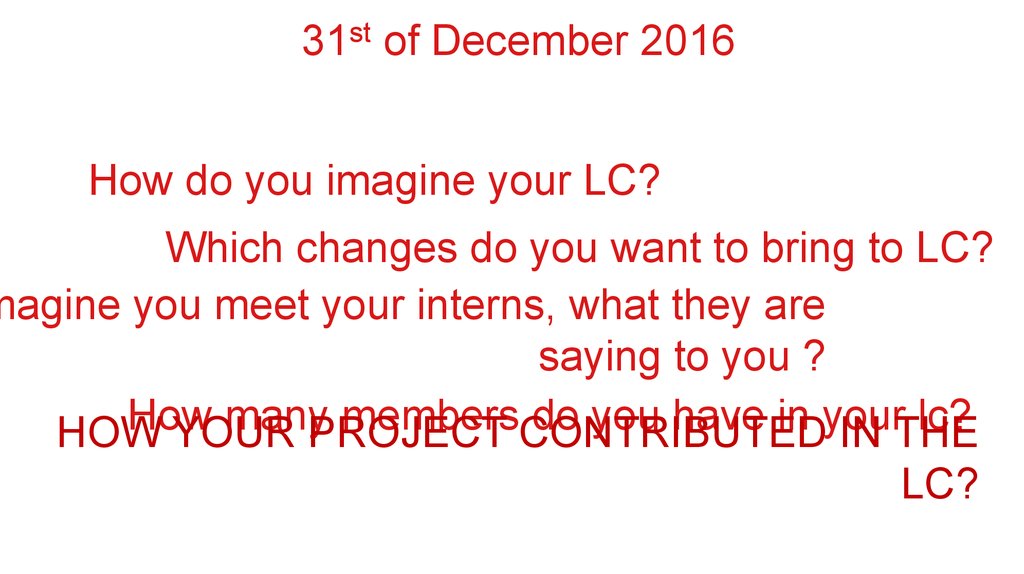 31st of December 2016