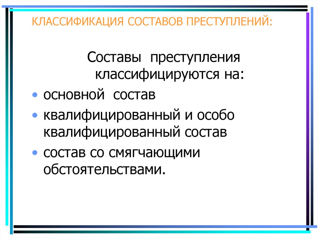 Виды составов квалифицированный