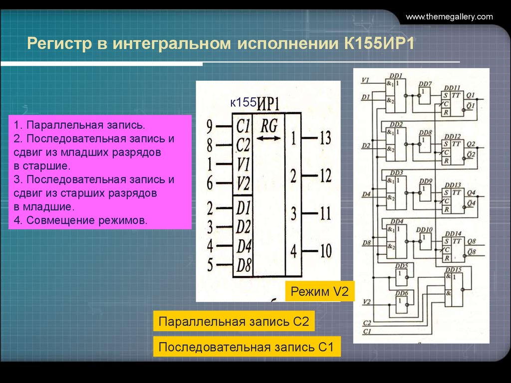 Регистр на схеме