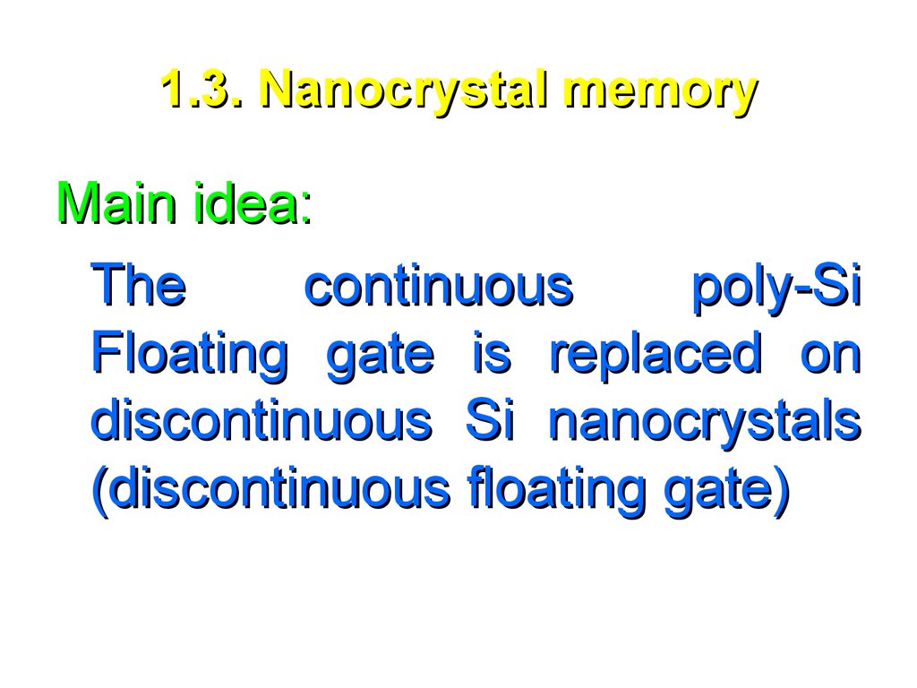 1.3. Nanocrystal memory