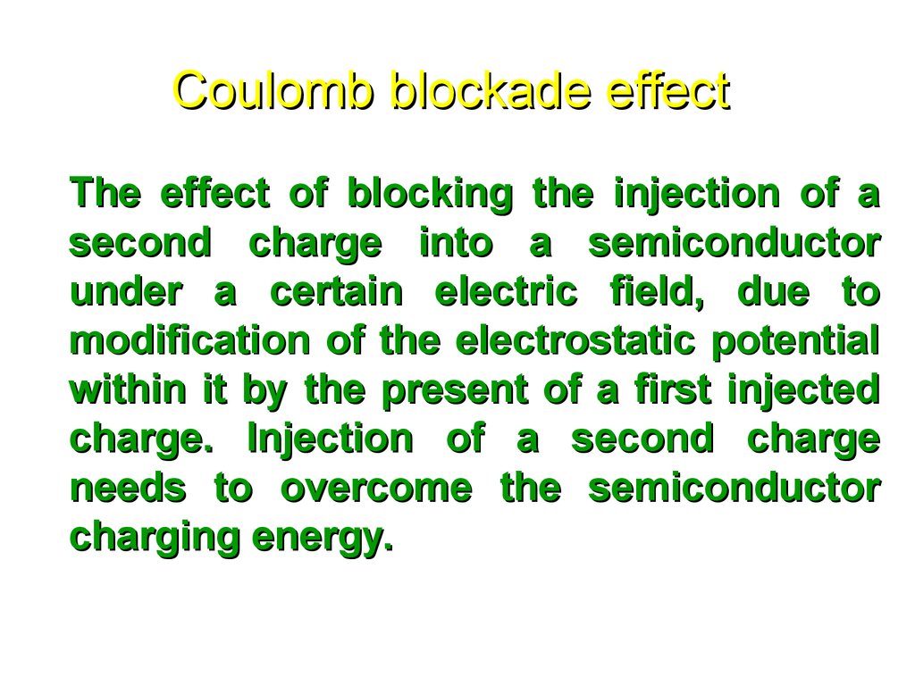 Coulomb blockade effect