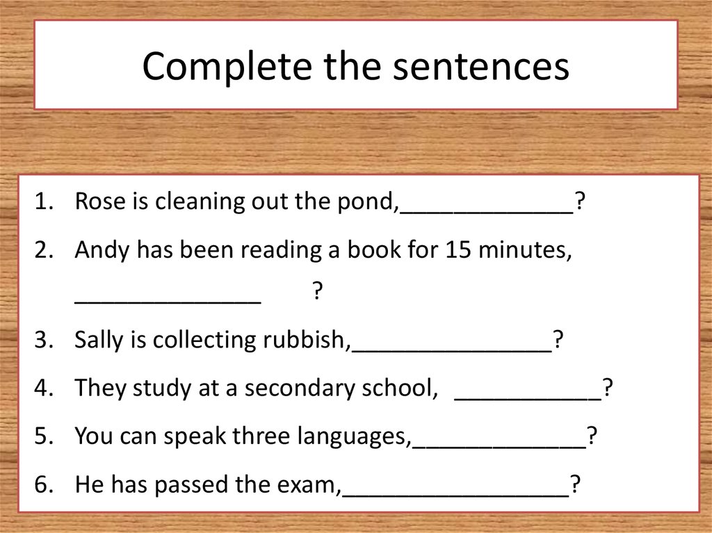 Complete the sentences i think that