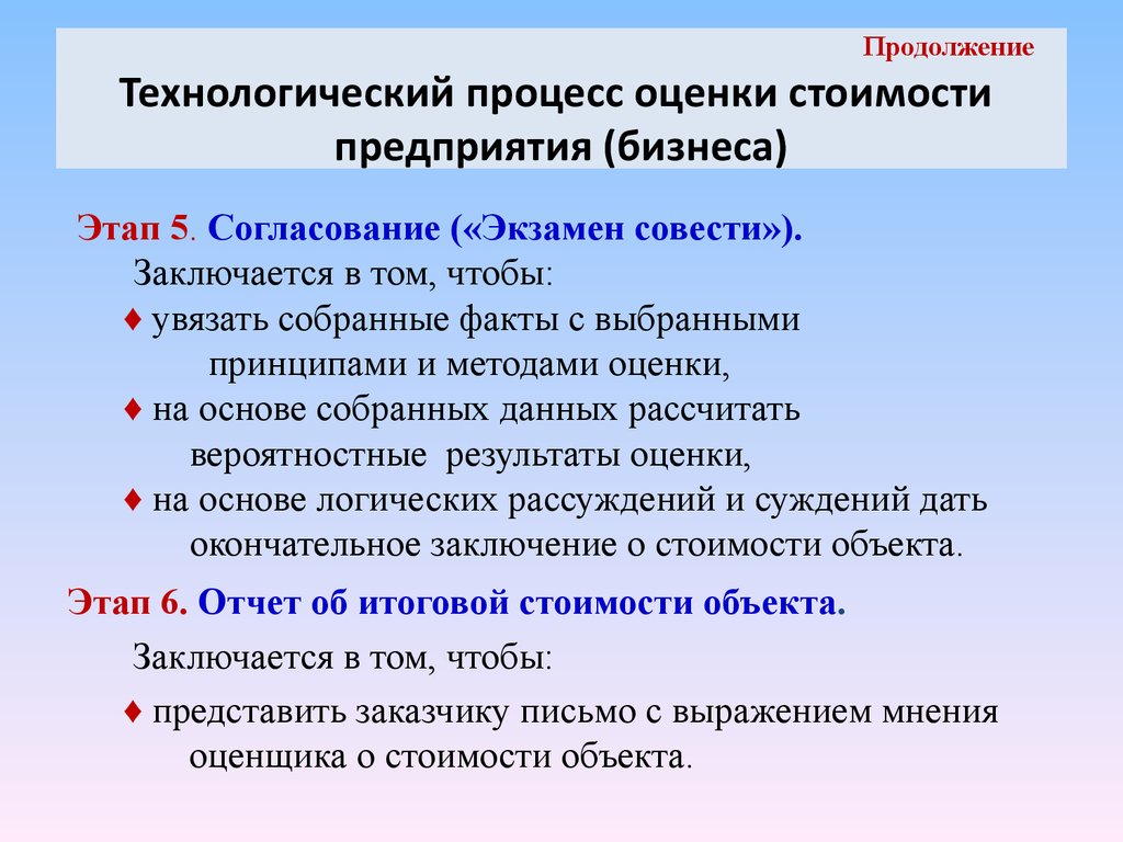 Цели оценки стоимости бизнеса