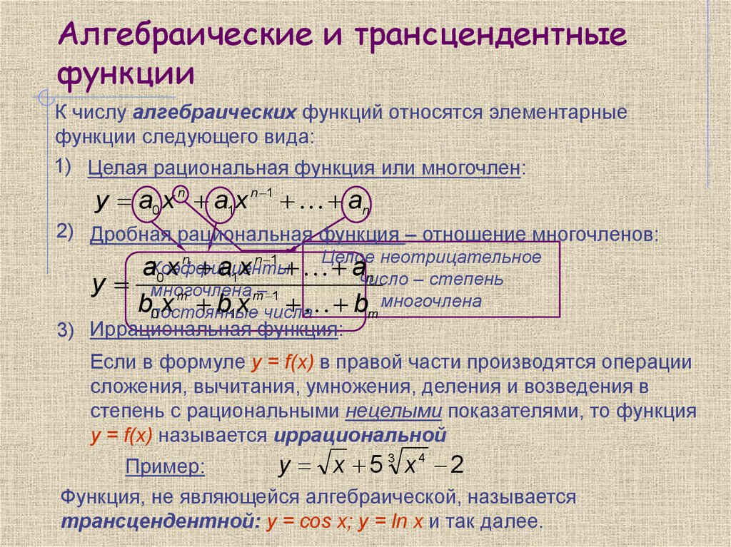 Функция количество. Алгебраические функции и радикалы. Алгебраические функции. Алгебраические и трансцендентные функции. Алгебраические функции примеры.