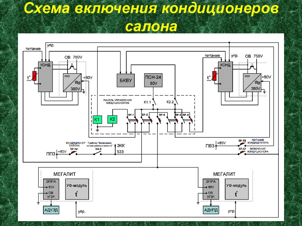 Схема включения кондиционера калина 1