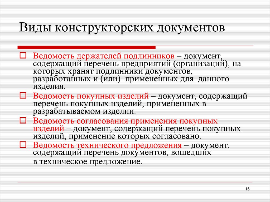 Виды конструкторских разработок