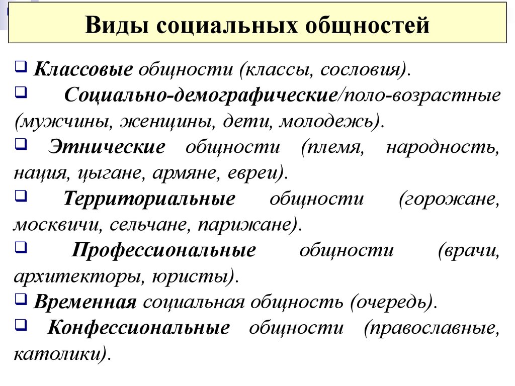 Какие группы имеют группы. Социальные общности. Виды социальных общностей. Социальные общности и группы. Социальные общности примеры.