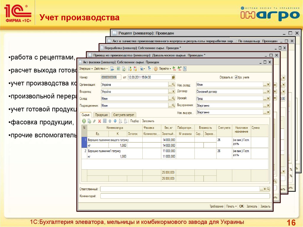 1с предприятие 8 бухгалтерия элеватора и комбикормового завода подключение весов