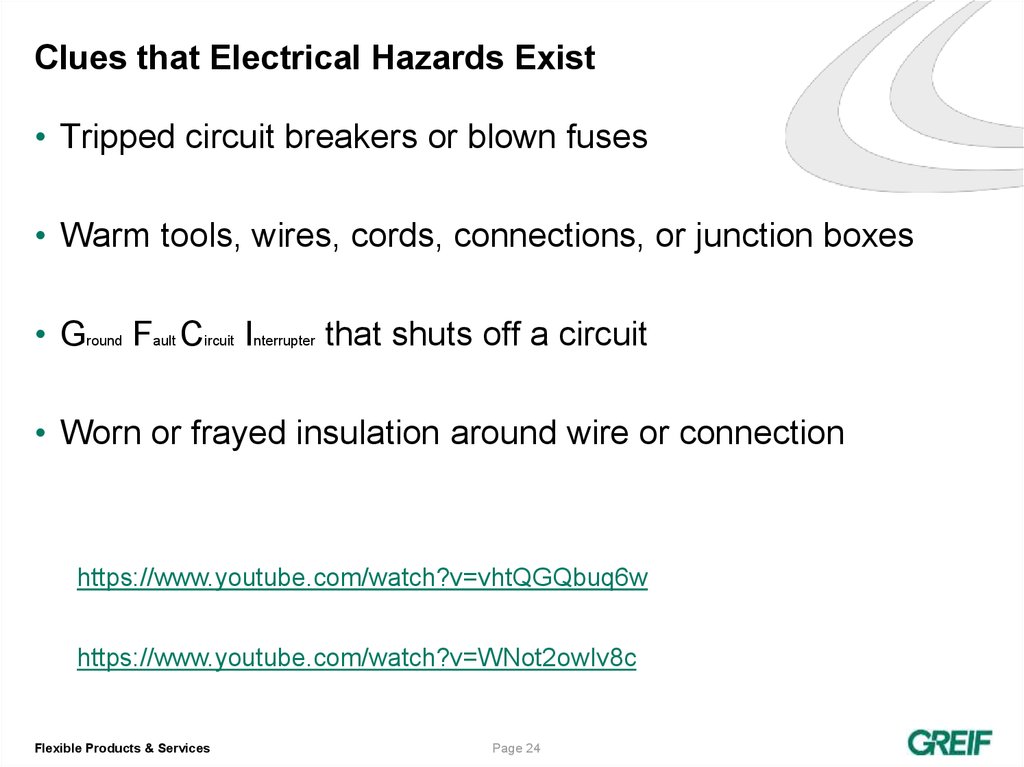 Clues that Electrical Hazards Exist