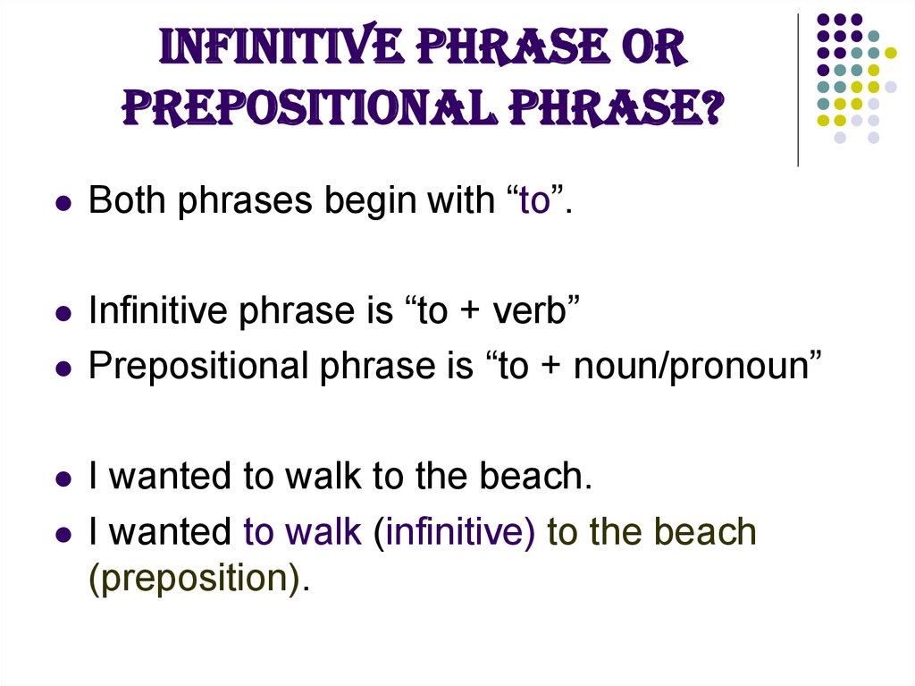 Infinitive Or Prepositional Phrase Worksheet With Answers