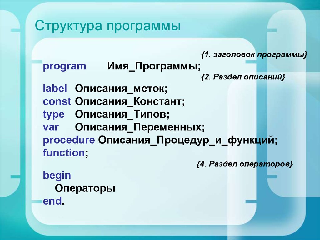 Правила имени программы