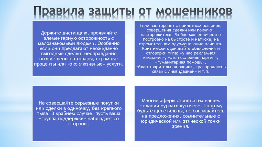 Защита от мошенничества презентация