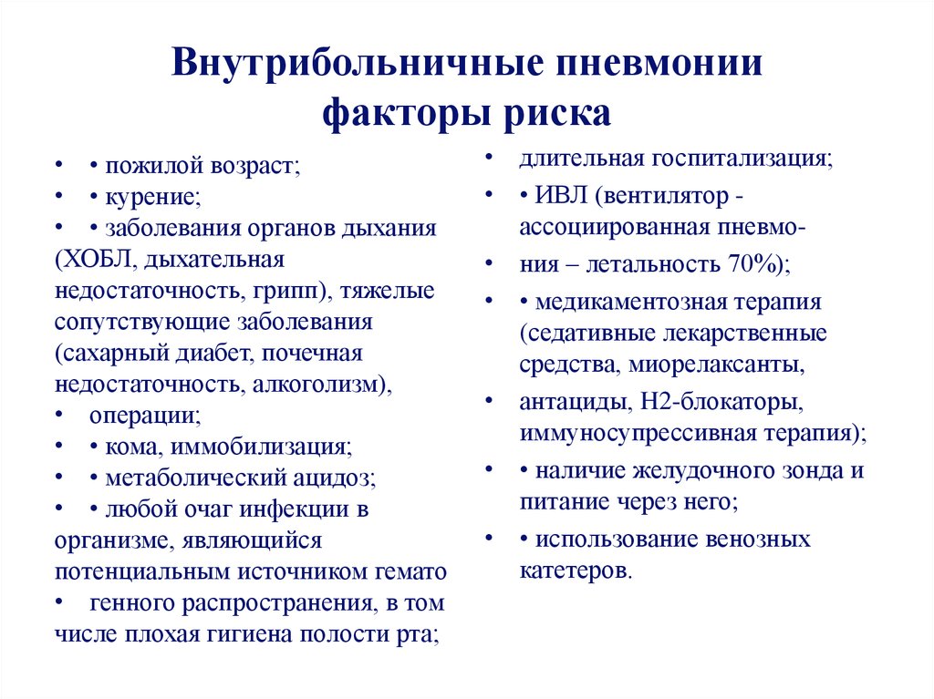 Больничная пневмония. Факторы риска развития госпитальной пневмонии. Внутрибольничная пневмония. Внутрибольничная пневмония классификация. Классификация госпитальной пневмонии.