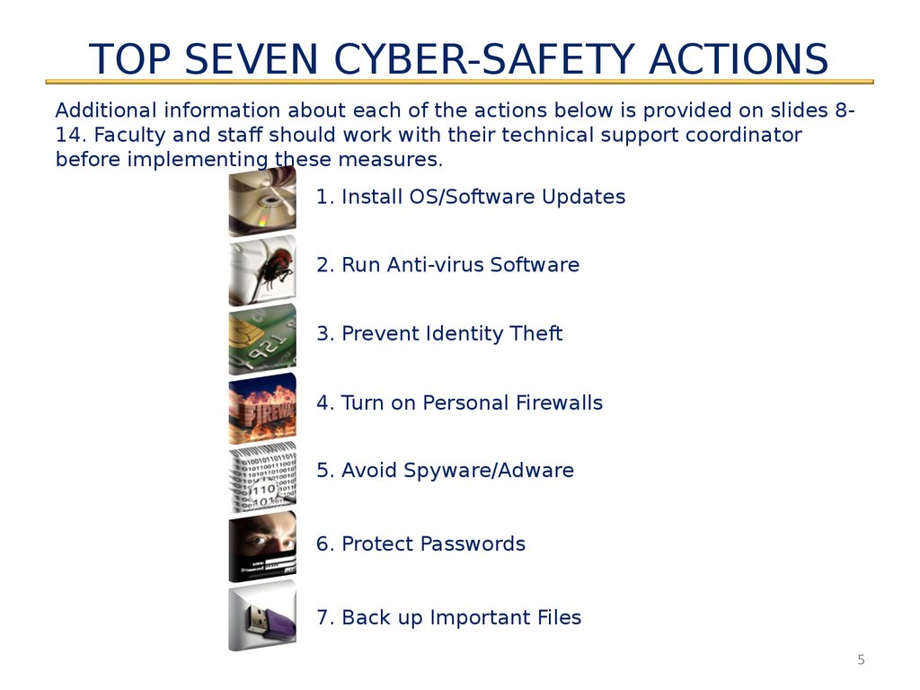 TOP SEVEN CYBER-SAFETY ACTIONS