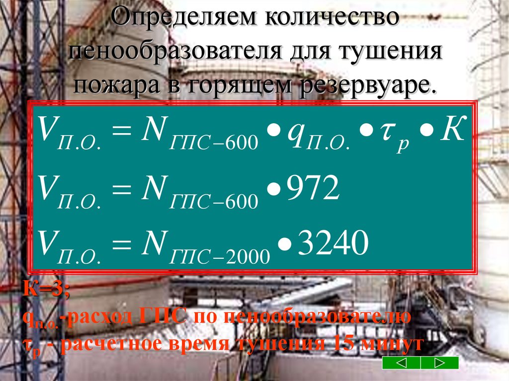 Определить требуемое количество стволов гпс 600 на тушение подвала размерами в плане 5х10х3