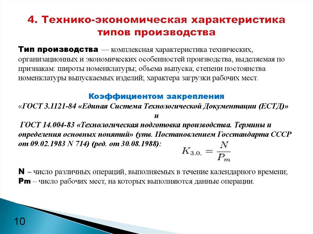 Типы производства и их технико экономическая характеристика презентация