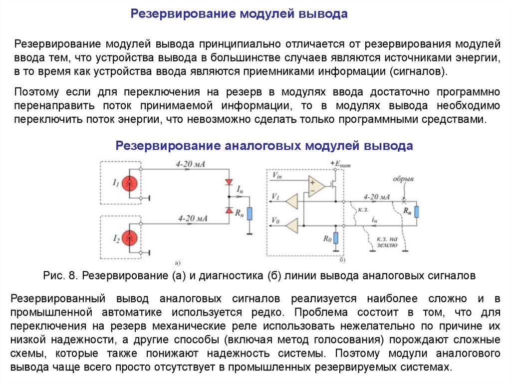 Резервируемые источники. Аналоговый сигнал схема. Сложные схемы с резервированием. Схемы резервирования модулей. Вывод аналоговых сигналов в устройствах ввода вывода.