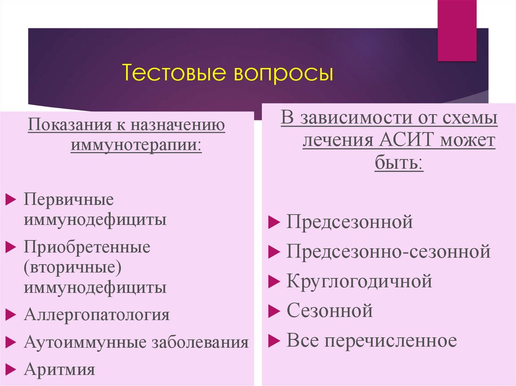 Асит терапия. Тестовый. Тестовые вопросы. Специфическая иммунотерапия схема. АСИТ аутоиммунные заболевания.