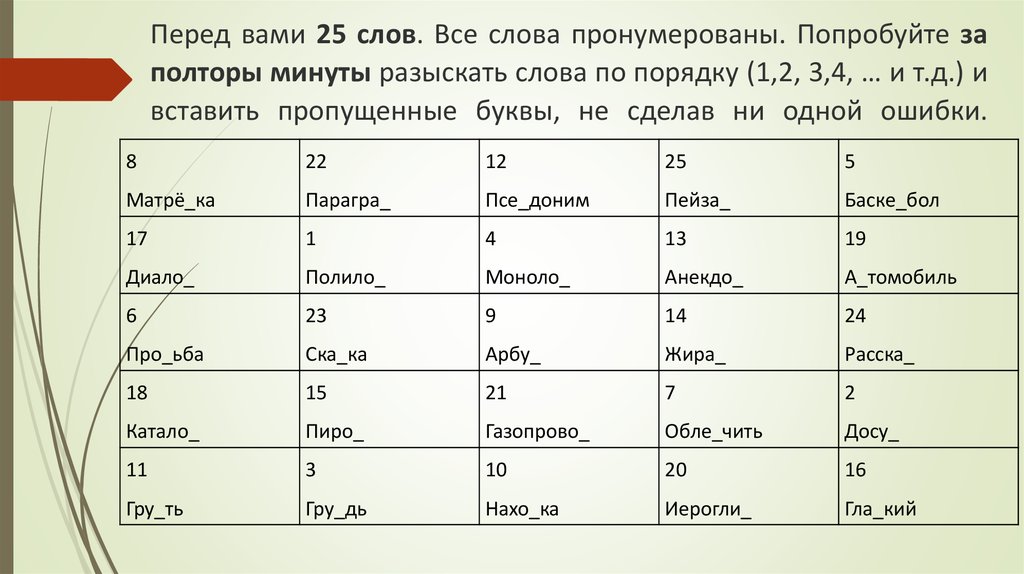 25 словами. Пронумеруй слова. Текст с пронумерованными словами. Пронумеруй как понять это слова. Все слова по порядку.