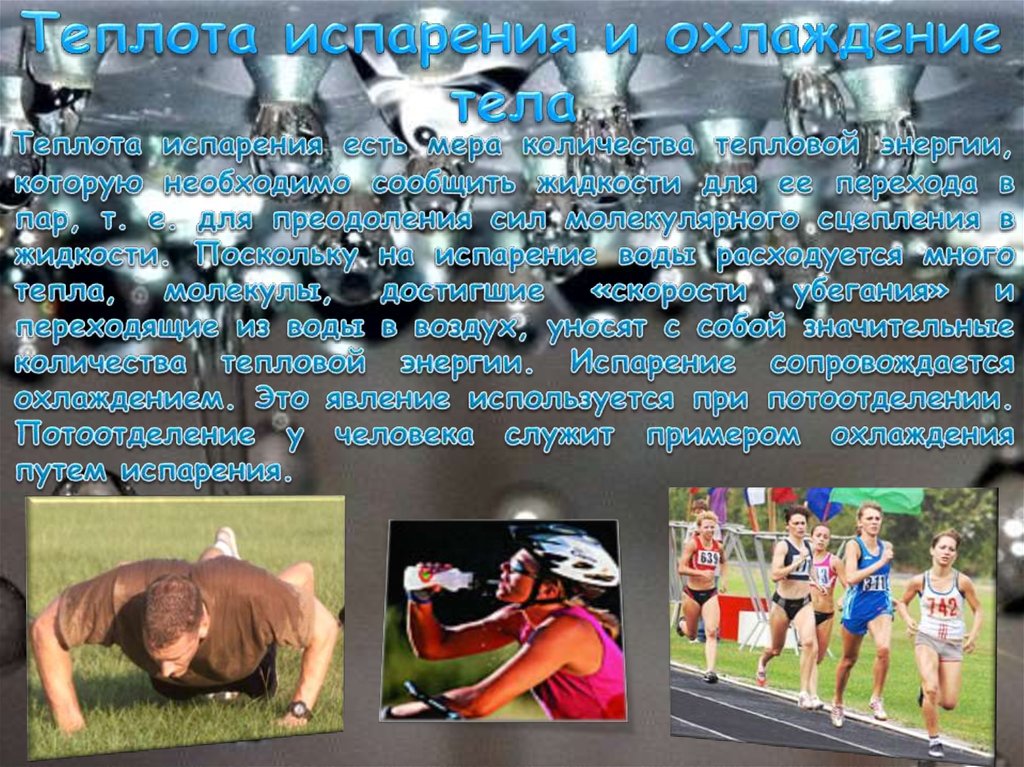 Теплота испарения и охлаждение тела