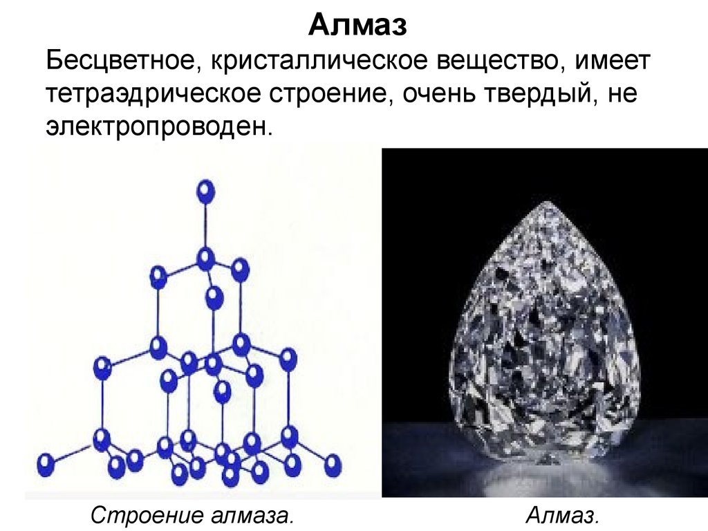 Вещества содержащиеся в алмазе