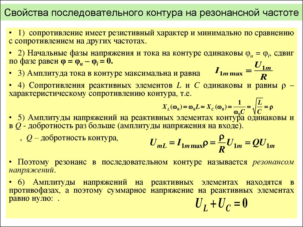 Характеристическое сопротивление контура