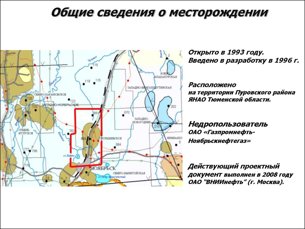 Карта ваховского месторождения