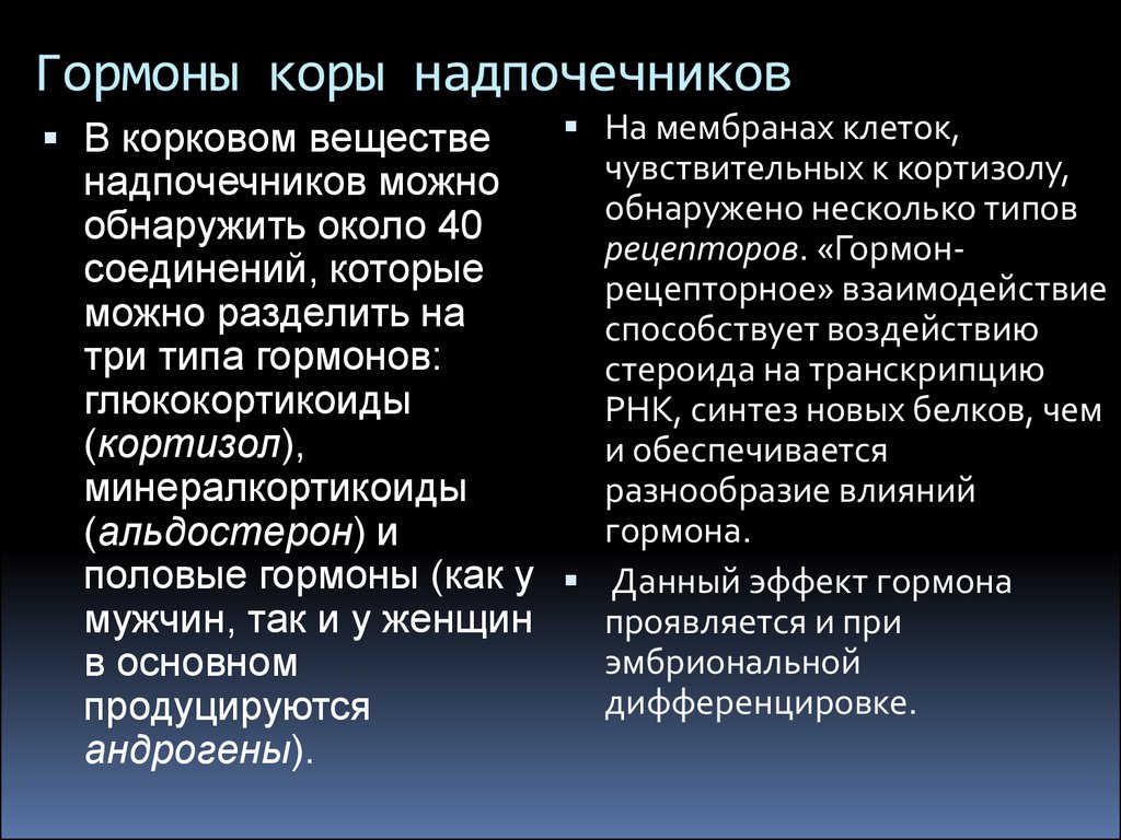 Препараты гормонов коры надпочечников