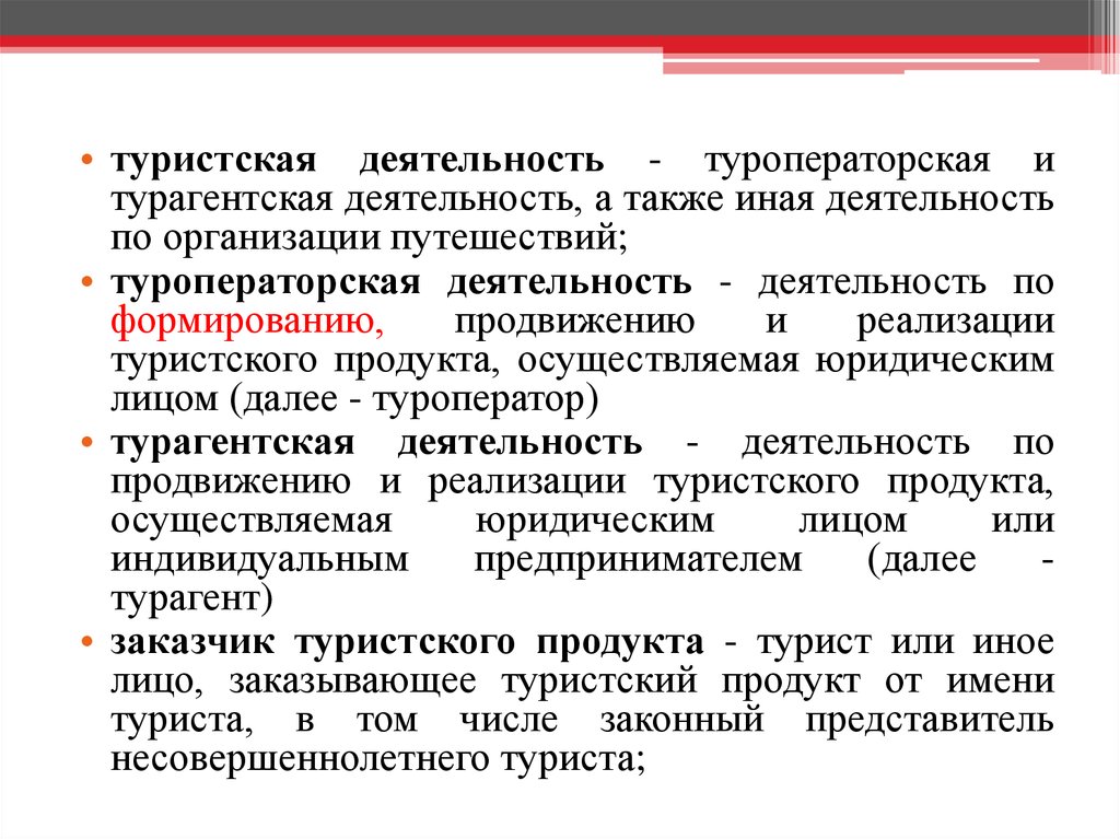 А также иные. Туроператорская и турагентская деятельность. Субъекты турагентской деятельности. Организация туроператорских и турагентских услуг. Туристская деятельность.