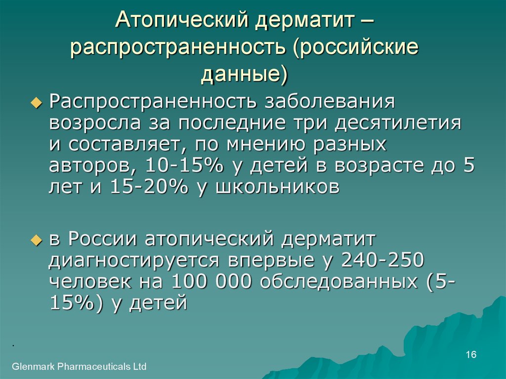Атопический дерматит – распространенность (российские данные)