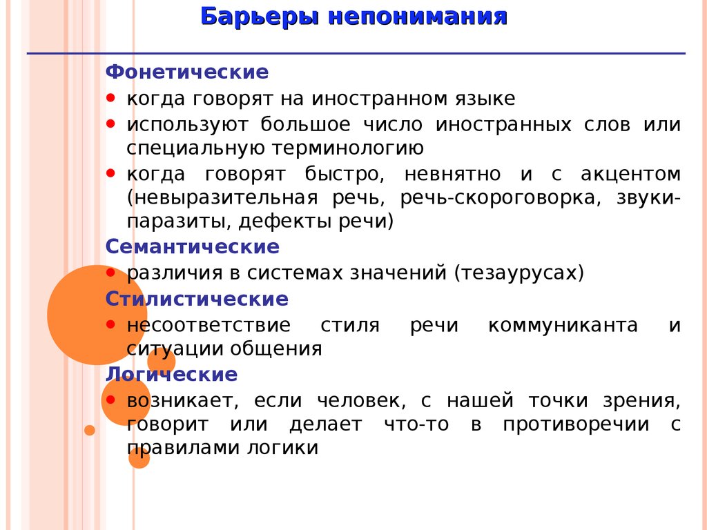 Барьеры в общении и их преодоление - презентация онлайн