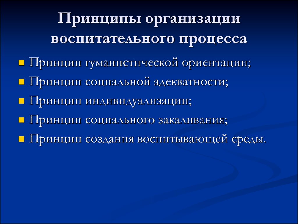 Основной принцип воспитательного процесса